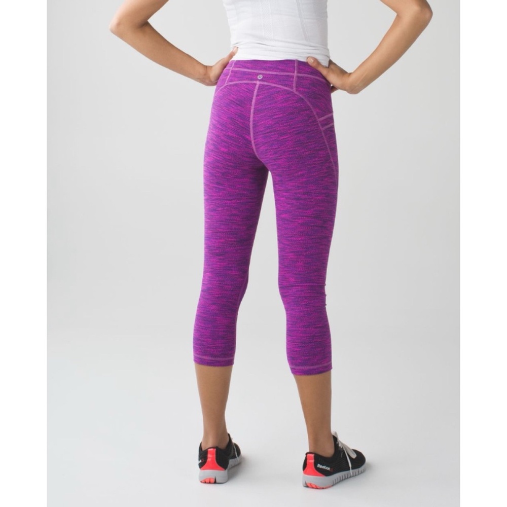 Lululemon Free Flow Crop Diamond Jacquard Space Dye Tender Violet 6 - Picture 2 of 8